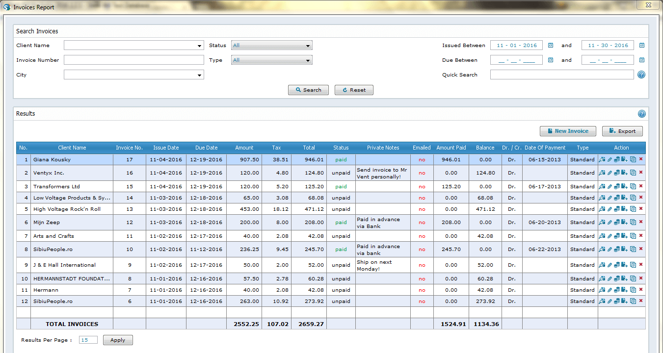Business inventory accounting program